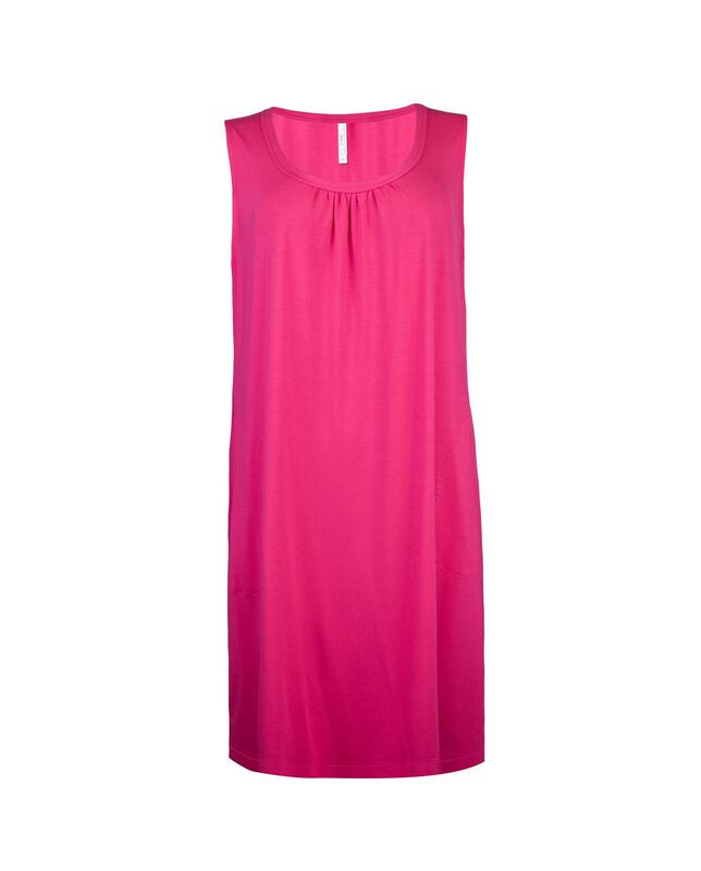 Vestido de Viscosa Sin Mangas Fucsia image number null