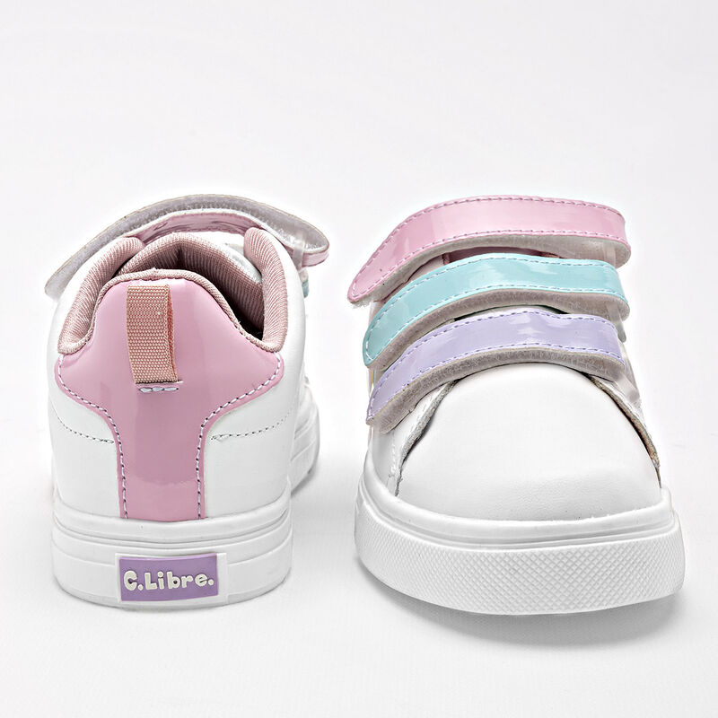 C>Libre Tenis urbano para ni&ntilde;a blanco multicolo... image number null