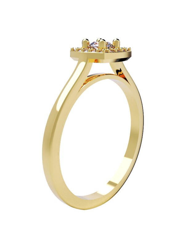 Anillo de Compromiso en Oro de 14K con Circonia... image number null