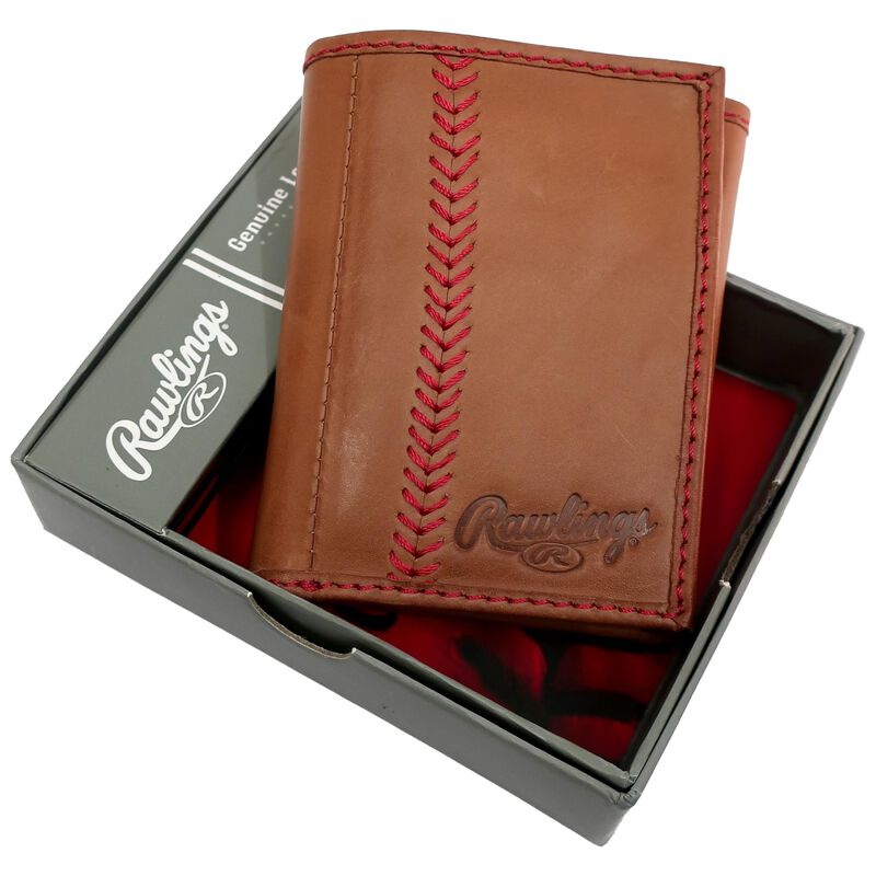 Billetera Rawlings De Cuero Marr&oacute;n Con Puntadas... image number null