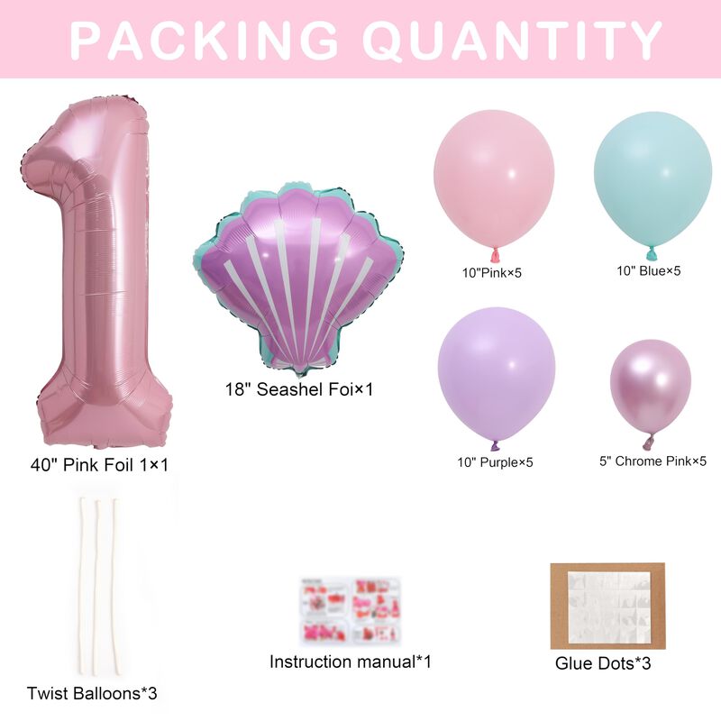 Set De Globos Epseed Sirena Para Primer Cumplea... image number null
