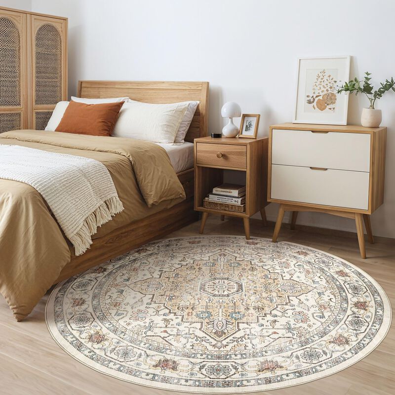 Alfombra Redonda Loongrug 203 Cm Lavable Boho V... image number null