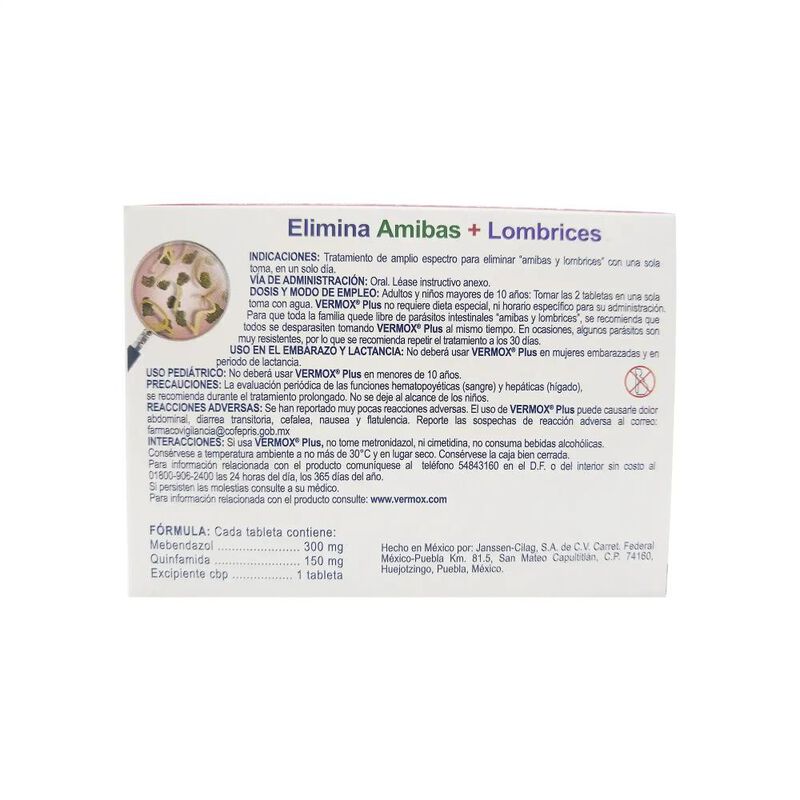 Vermox Plus 300/150 Mg 2 Tableta(s) image number null