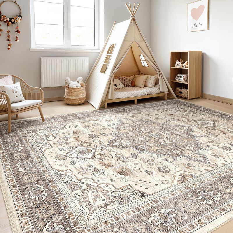 Alfombra Loongrug 152 cm Beige Marr&oacute;n Vintage B... image number null