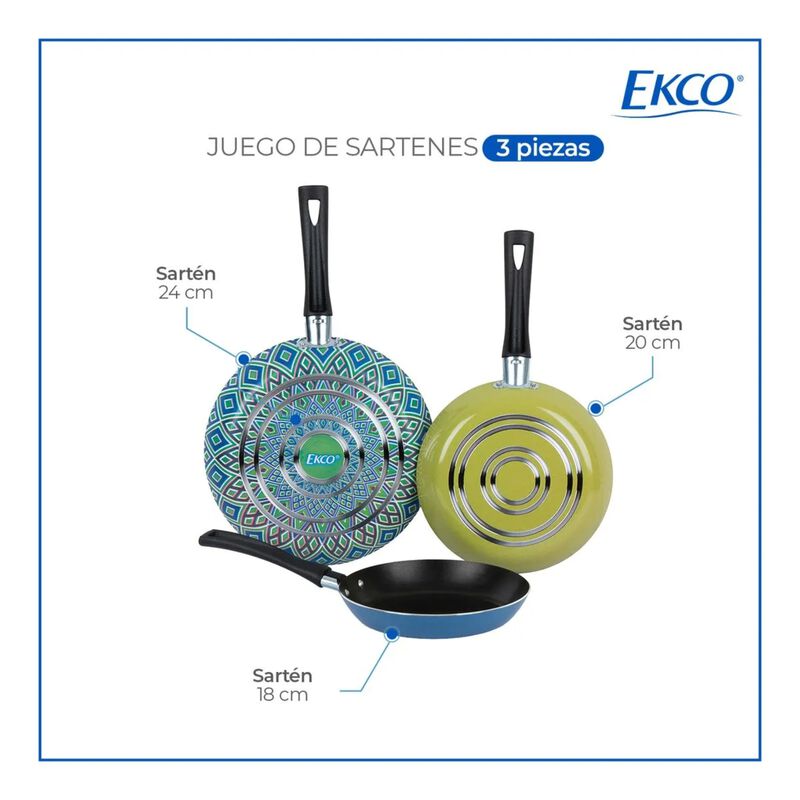 Juego De Sartenes Set Ekco Ver 81188 Aluminio 1... image number null