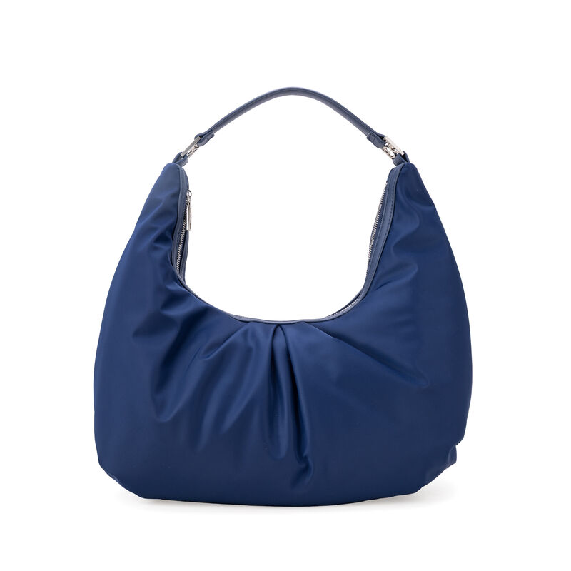 Bolsa Hobo Mediana Con Herraje Color Azul Marin... image number null