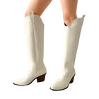 BOTAS DE MUJER COWBOY DECORADA MALABIS BOT-1017 BLANCAS CON ICONICOS BORDADOS