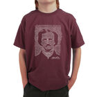 Camiseta Word Art para ni&ntilde;o - EDGAR ALLEN POE - THE RAVEN - Granate