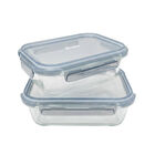 Set 2 Tuppers Contenedores De Vidrio Hudson Herm&eacute;ticos 1040/1520 Ml