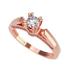 Anillo de Compromiso en Oro Rosa 14K con Circonia -  Talla:6.5/ FJ692-14R-CZ-65