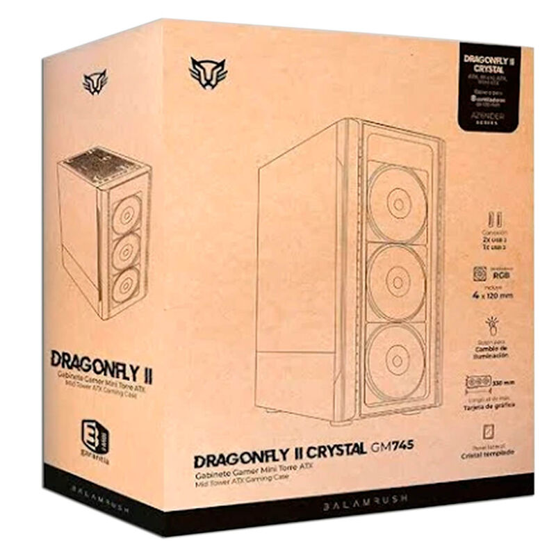 Gabinete Balam Rush Dragonfly, ATX, Color Negro image number null