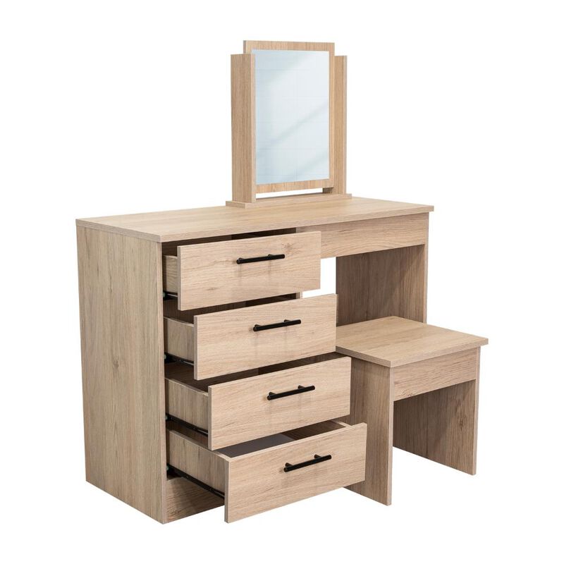 Mueble Tocador Wesley Beige Y Blanco Virtual Mu... image number null