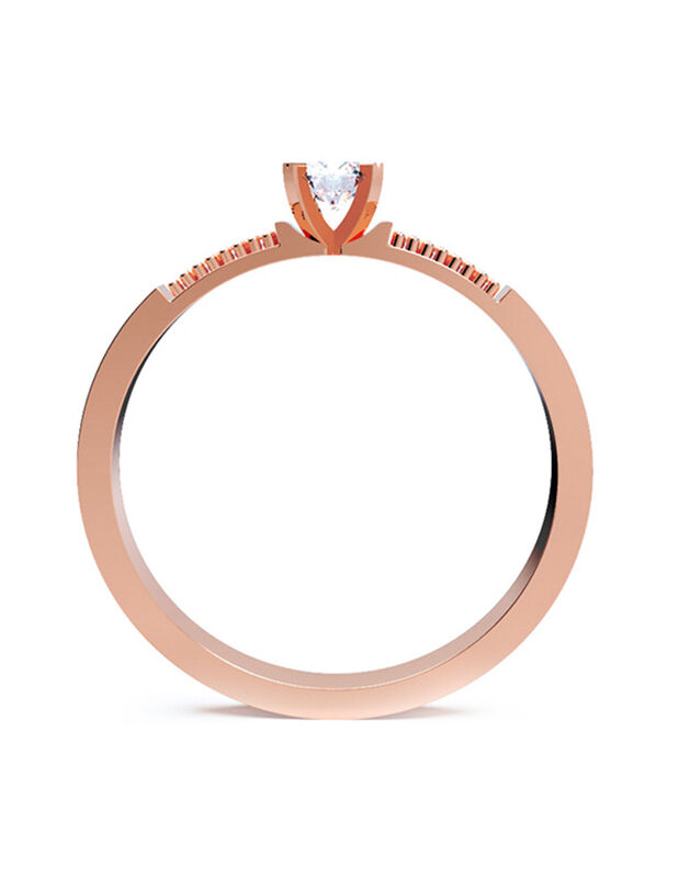 Anillo de Compromiso en Oro Rosa 14K con Circon... image number null