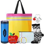 Set De Regalo Para Profesores Sieral - Vaso T&eacute;rmico, Bolsa De Lona, Bolsa De Maquillaje, Calcetines, Pulseras Y Llavero Multicolor