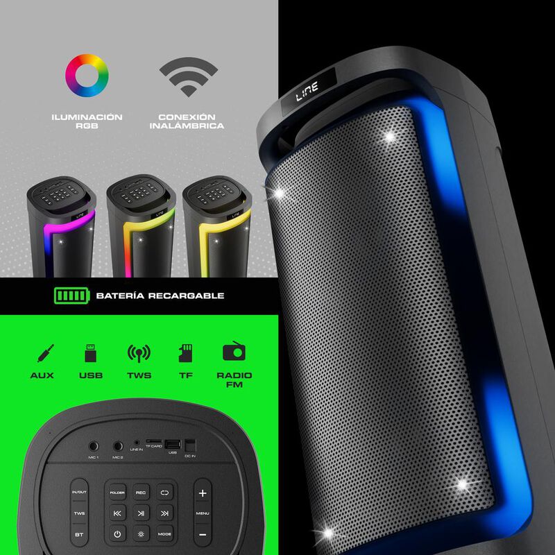 Bocina Bafle Moon Alienpro Bluetooth 80w Rms Re... image number null