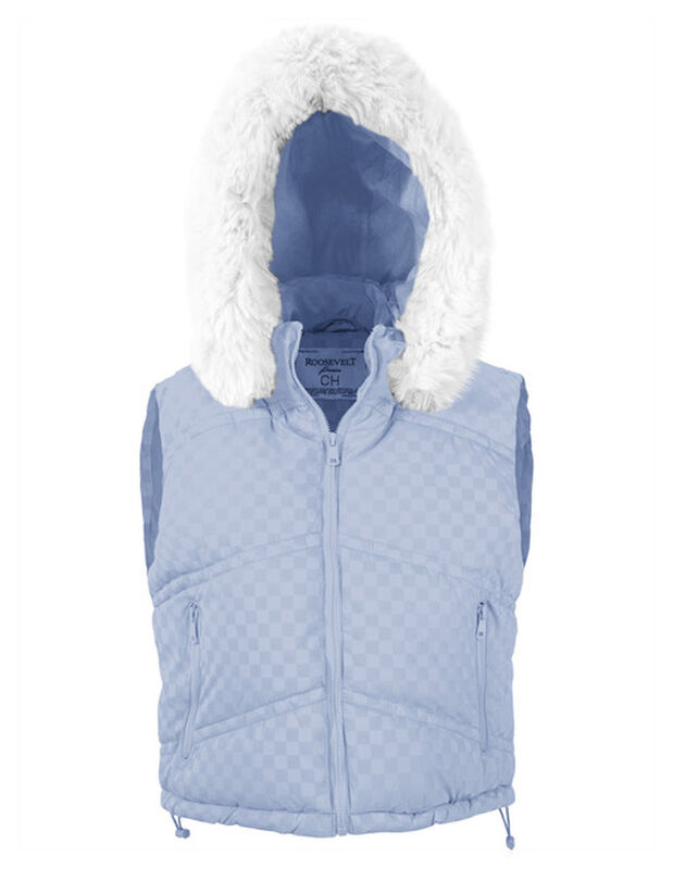 Chaleco Capitonado Corto Gorro Desmontable Azul... image number null