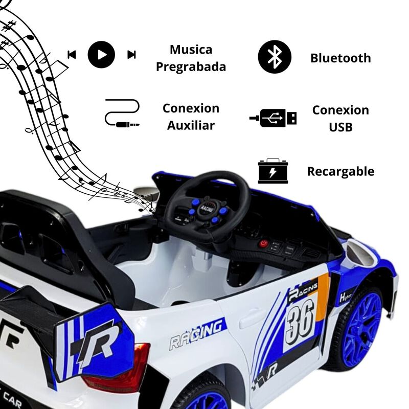 Carro El&eacute;ctrico A Bater&iacute;a 12v Para Ni&ntilde;os 3-6 A&ntilde;... image number null