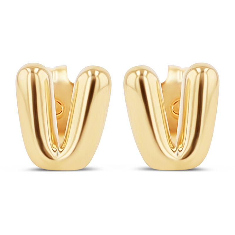 Aretes De Oro Amarillo De 10K (Letra V) image number null