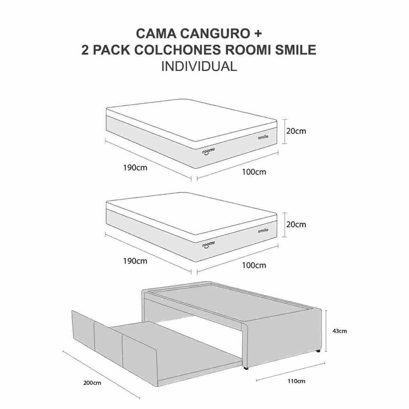 Cama Doble Roomi Individual - Individual Explor... image number null