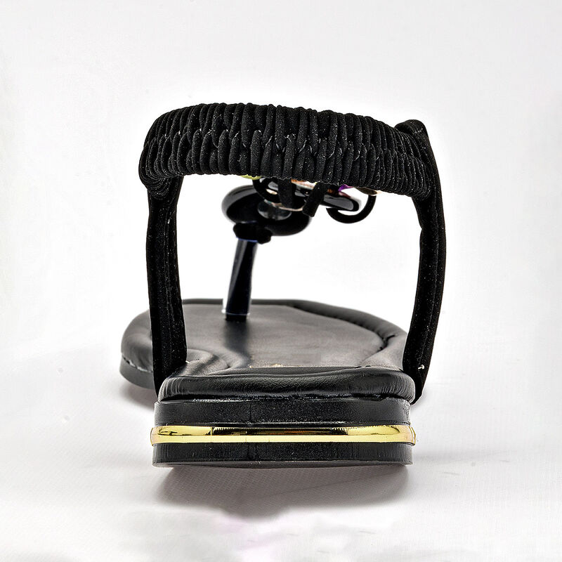 Mora Tierra sandalia piso para mujer negro cod ... image number null