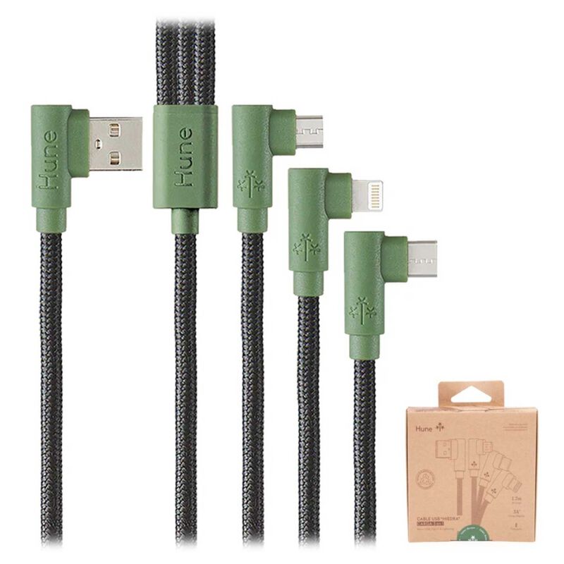 Cable Datos Hune Usb-a A 3en1 Verde Usb-c Micro... image number null