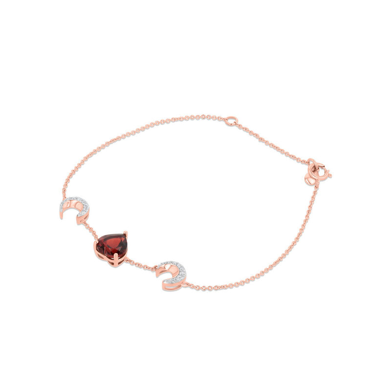 Pulsera De Corazon Y Lunas Oro Rosa 10k Con 8pt... image number null