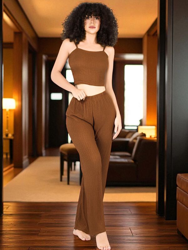 Conjunto Pijama 3 Piezas Pantalón Top Camison P... image number null