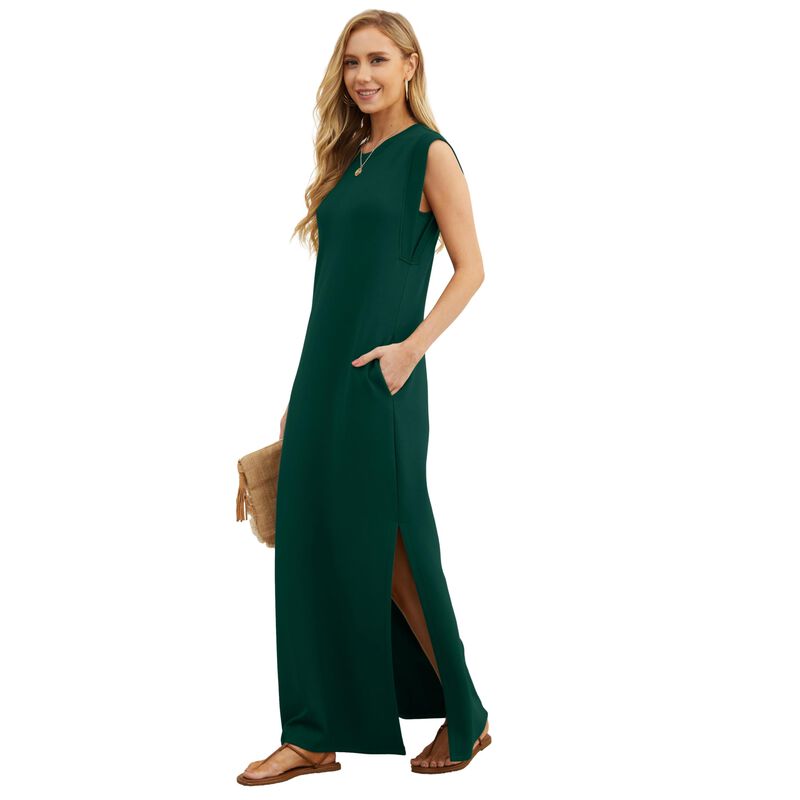 Vestido Maxi Grecerelle Verde Oscuro con Bolsil... image number null