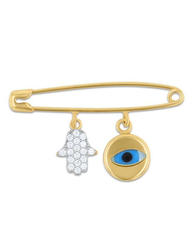 Dije Seguro Oro 14k Ojo Turco Y Mano De F&aacute;tima ... image number null