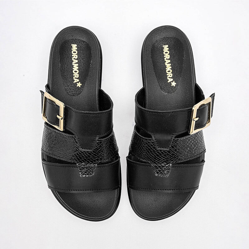 Moramora sandalia piso para mujer negro cod 140... image number null