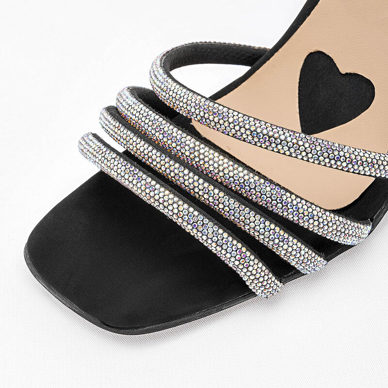 D'Monas zapatilla abierta para mujer negro plat... image number null
