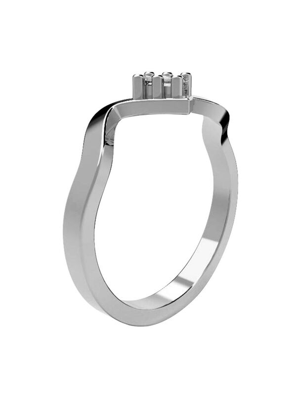 Anillo de Compromiso en Oro Blanco 14K con Circ... image number null