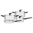 Bateria De Cocina Tramontina 65160/000 Grano Baquelita 4 Piezas Inox-negra Syp