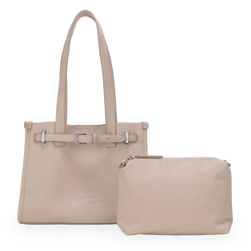 Bolsa Tote Maxi Con Hebilla Decorativa Color Gr... image number null