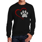 Sudadera De Cuello Redondo Word Art Para Hombre - Coraz&oacute;n de Patas - Negro