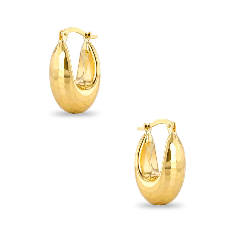 Arracadas Oro Amarillo Diamantado 10x15 Mm Luz ... image number null