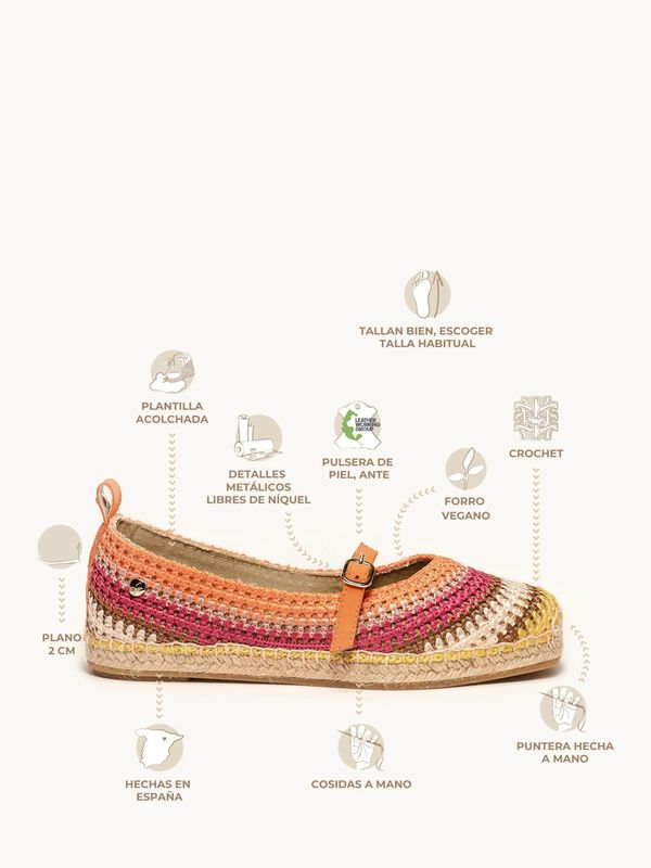 Campanilla Crochet Rayas Naranja image number null