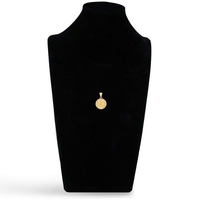 Medalla Circular Oro Amarillo 14K Virgen Busto ... image number null