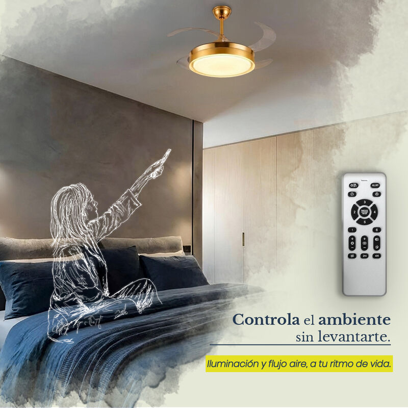 Ventilador de Techo LED Tornado Oro Satinado co... image number null
