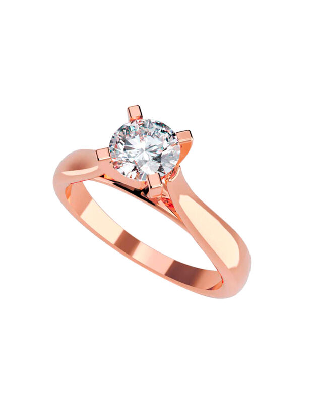 Anillo de Compromiso en Oro Amarillo 14K con Ci... image number null