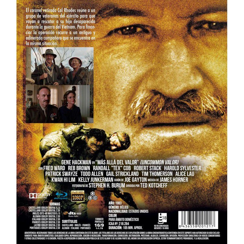 M&aacute;s All&aacute; Del Valor [blu-ray] (1983) Uncommon Va... image number null