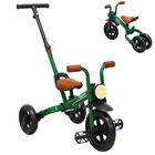 Triciclo 3 En 1 Para Ni&ntilde;os Con Bast&oacute;n, Bici Y Bicicleta De Balance Plegable Torreta Con Luz Soporta Hasta 25 Kg Verde