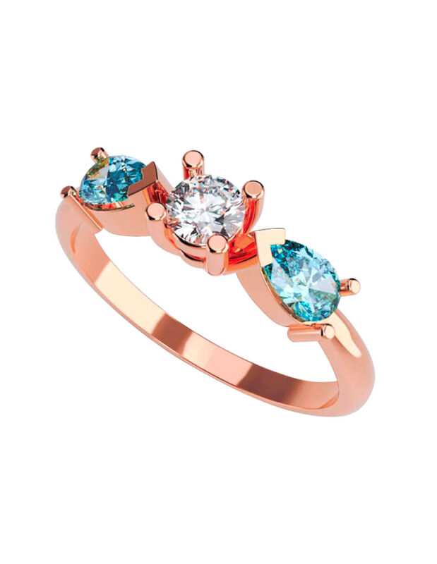 Anillo de Compromiso de 14K con Diamante de Lab... image number null