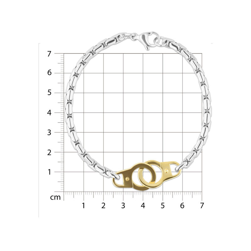 Pulsera De Acero Color Plata Con Dorado Caballe... image number null