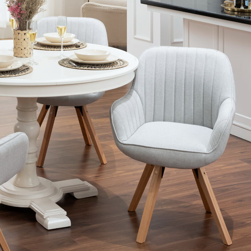 Silla Giratoria 360&deg; Con Brazos, Tapizada En Te... image number null