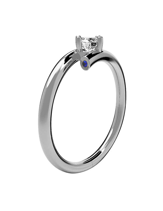 Anillo de Compromiso en Oro Blanco 10K con Circ... image number null