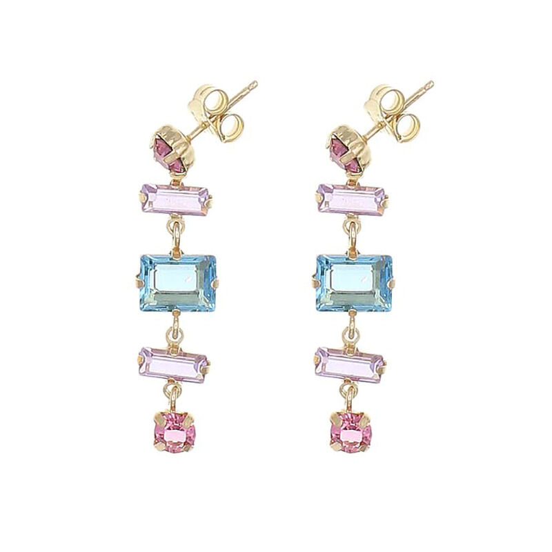 Aretes De Plata Dorada 925 Con Zirconias De Col... image number null