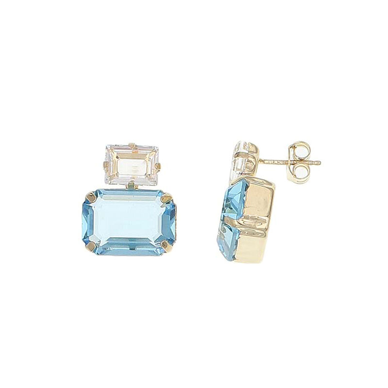 Aretes De Plata Dorada 925 Con Zirconias De Col... image number null