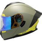 CASCO PARA MOTO VERDE ABATIBLE EDGE DOT/ECE LUZ LED DOBLE VISOR