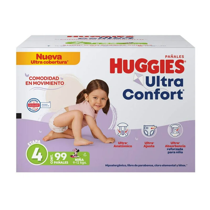 Pañales Huggies Ultraconfort Etapa 4 Niña 99 Pa... image number null